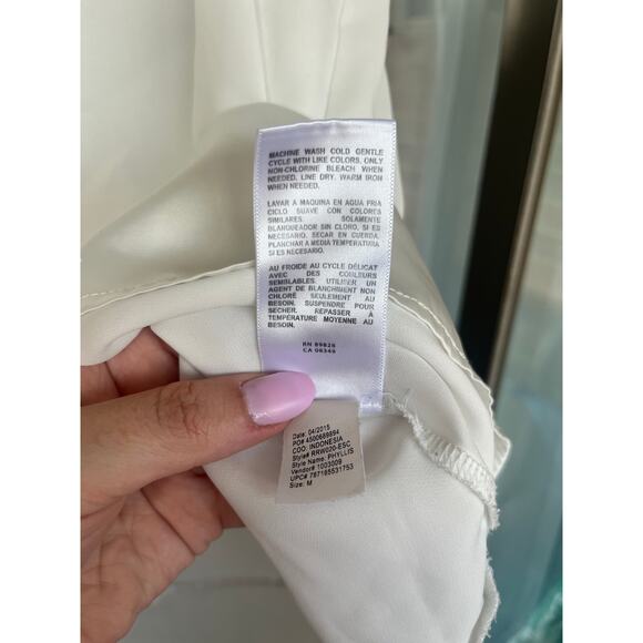 Robert Rodriguez Flowy White Top, Size M - Picture 5 of 6